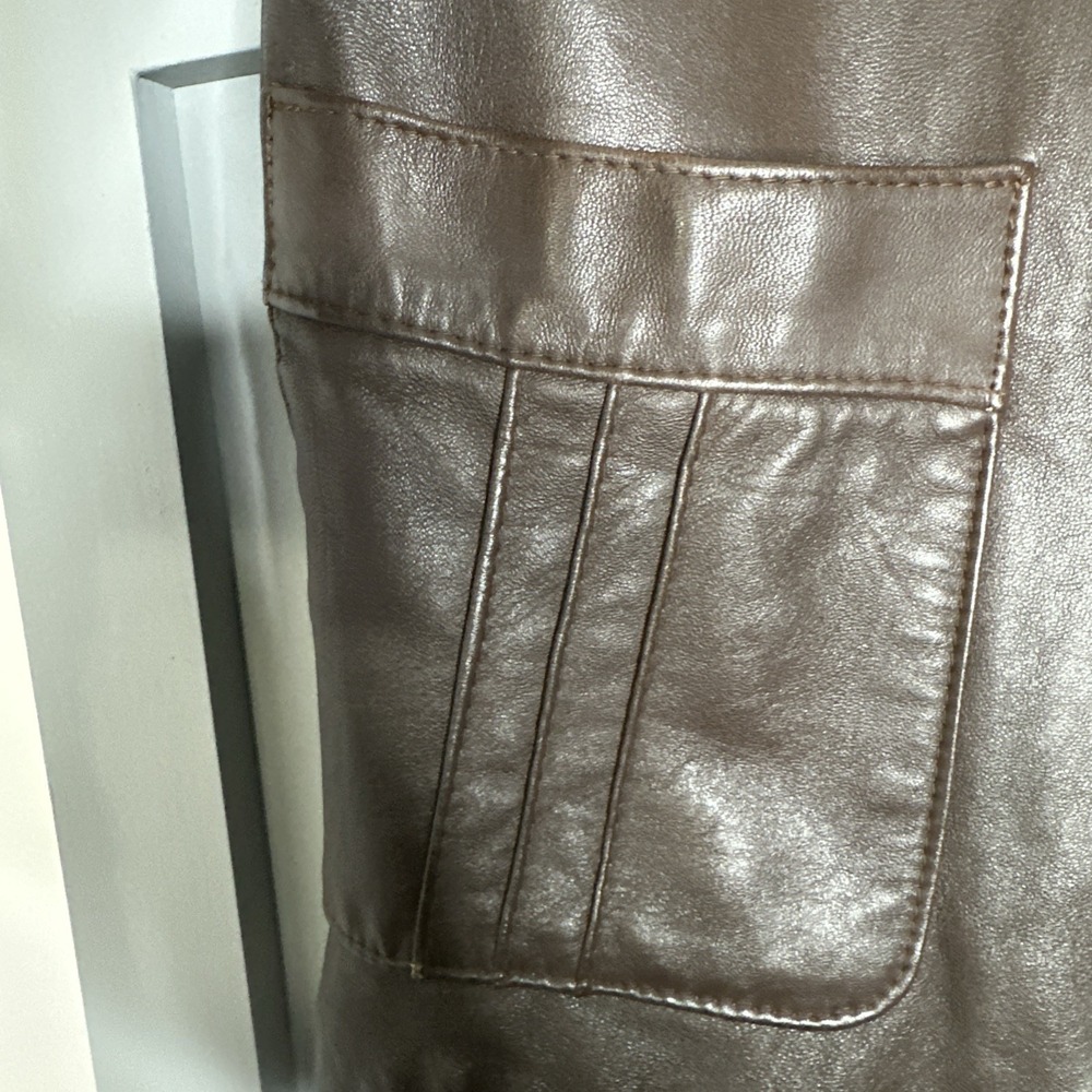 Vintage Imperial Jacket Mens Sz 40 Brown Button Front Collar 100% Leather 1980s - Picture 5 of 16